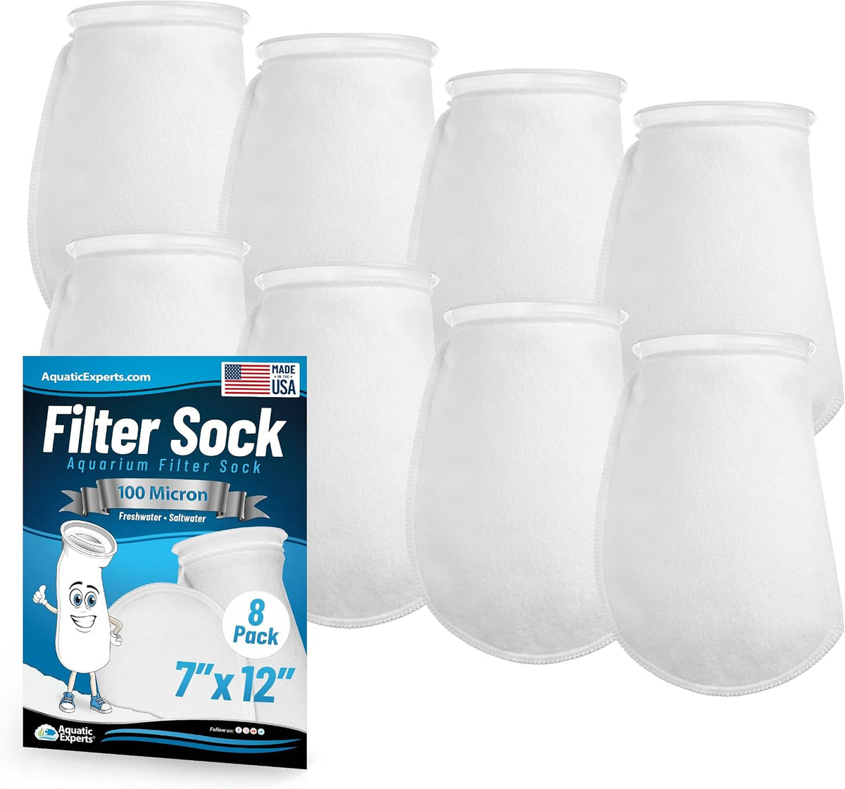 Aquatic Experts Felt Filter Socks - 4 Inch Ring Style, 200 Micron Aquarium Filter Sock for Sumps & Aquariums (4" x 8", 4 Pack) - Image 14