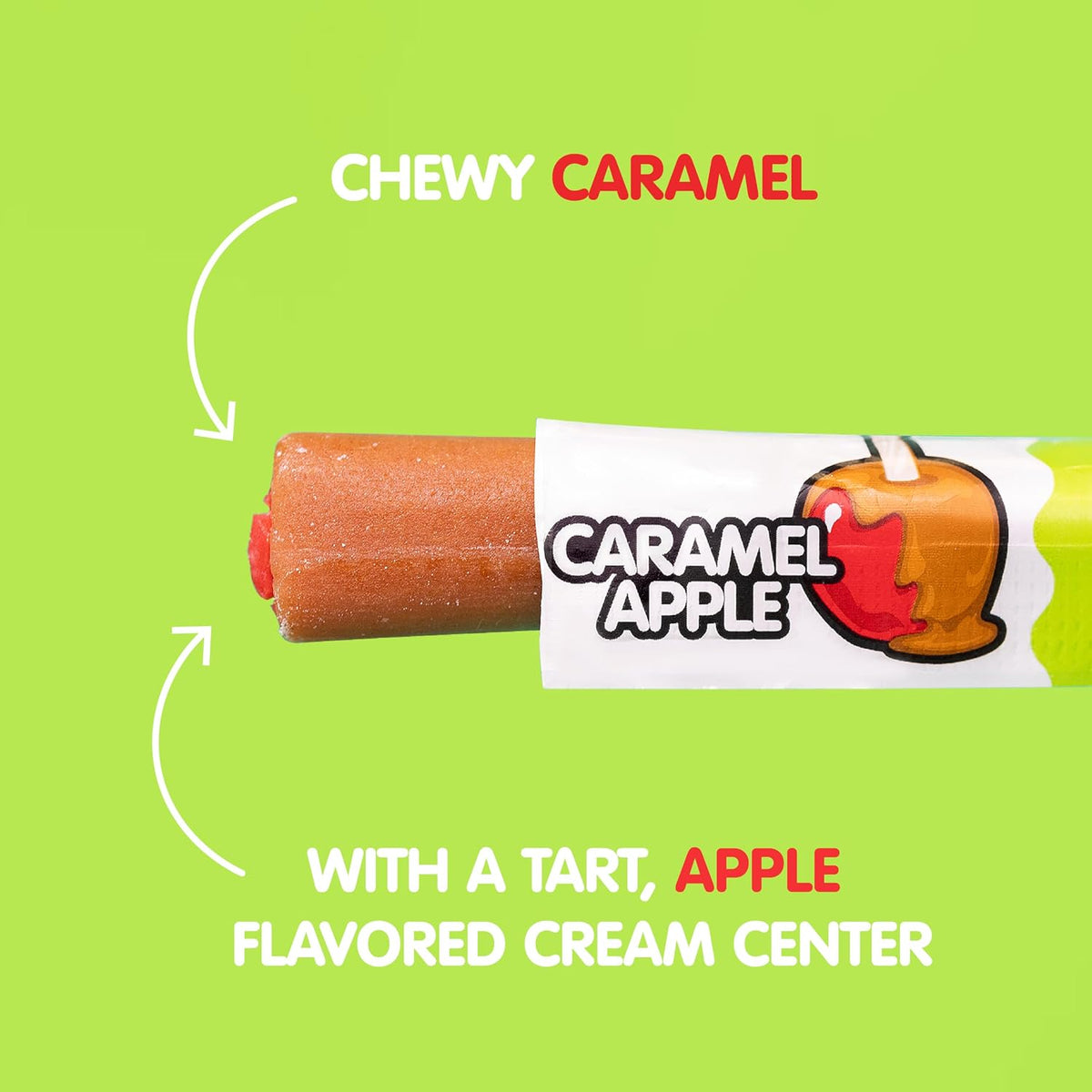 USA imported Goetze's Caramel Apple Cow Tales bulk 36 count canister packaging back showing nutritional facts
