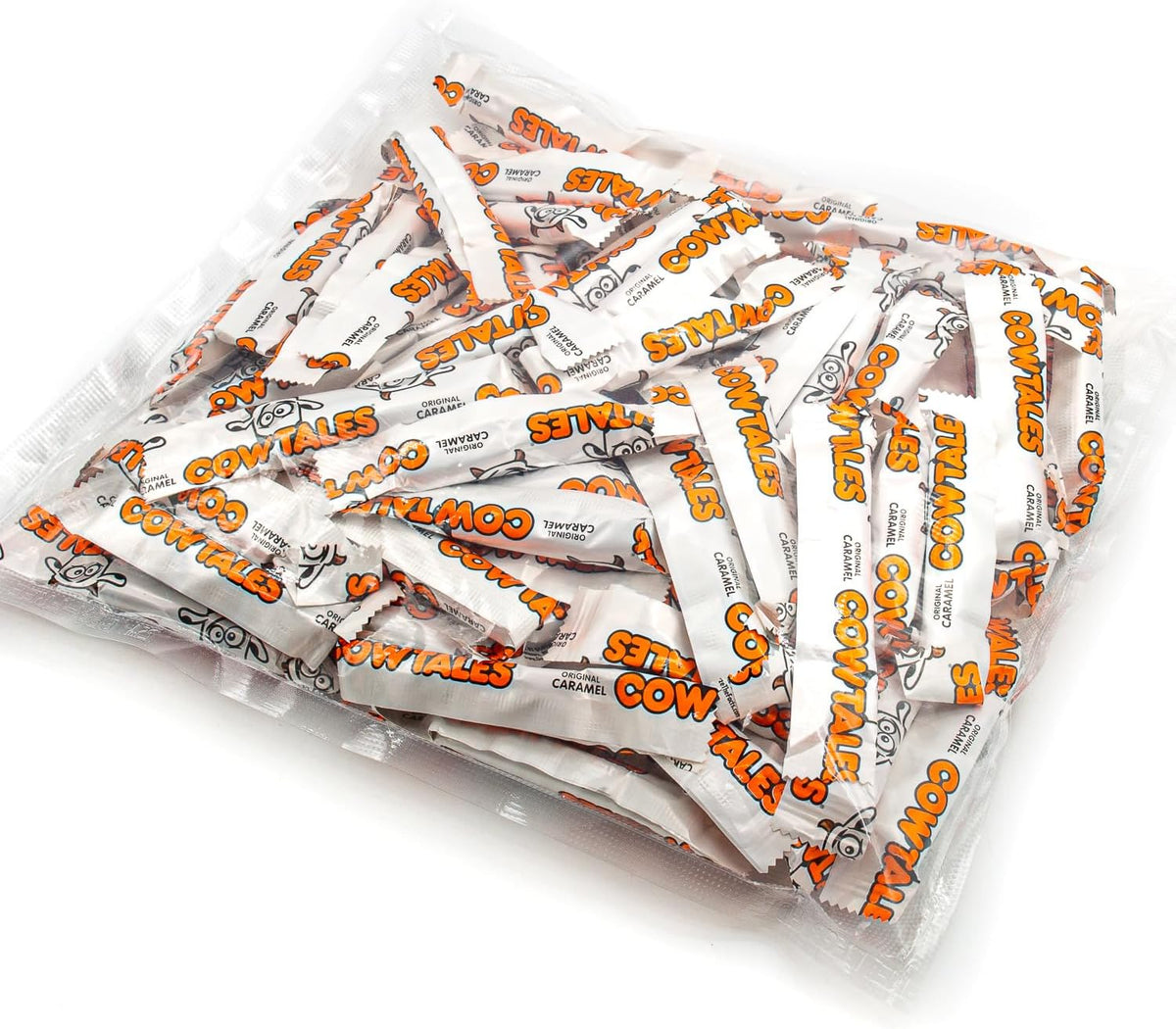 Fusion Sweets And Snacks Caramel Candy Vanilla back label featuring nutrition facts and product ingredients list clearly.