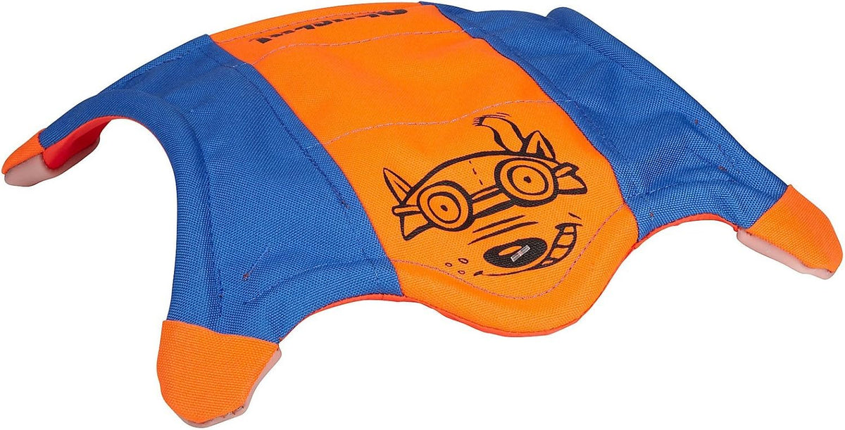 Chuckit orange and blue dog toy packaging view