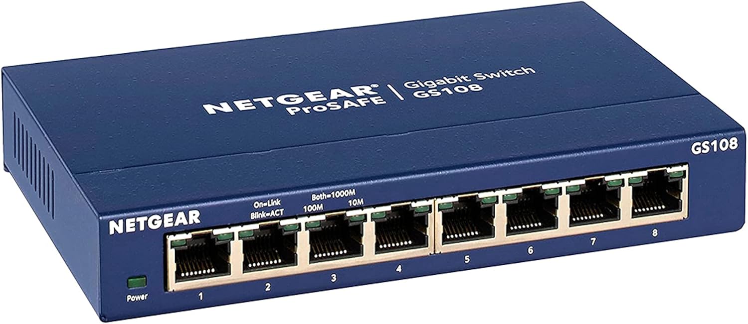NETGEAR 8-Port Gigabit Ethernet Unmanaged Network Switch (GS108) - Image 1