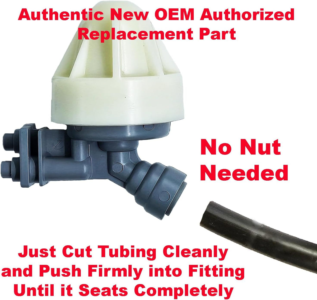 Replacement part assembly showing housing and o-rings