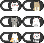 PRESSINART cat pattern webcam privacy camera cover slide front view showing cute cartoon designs