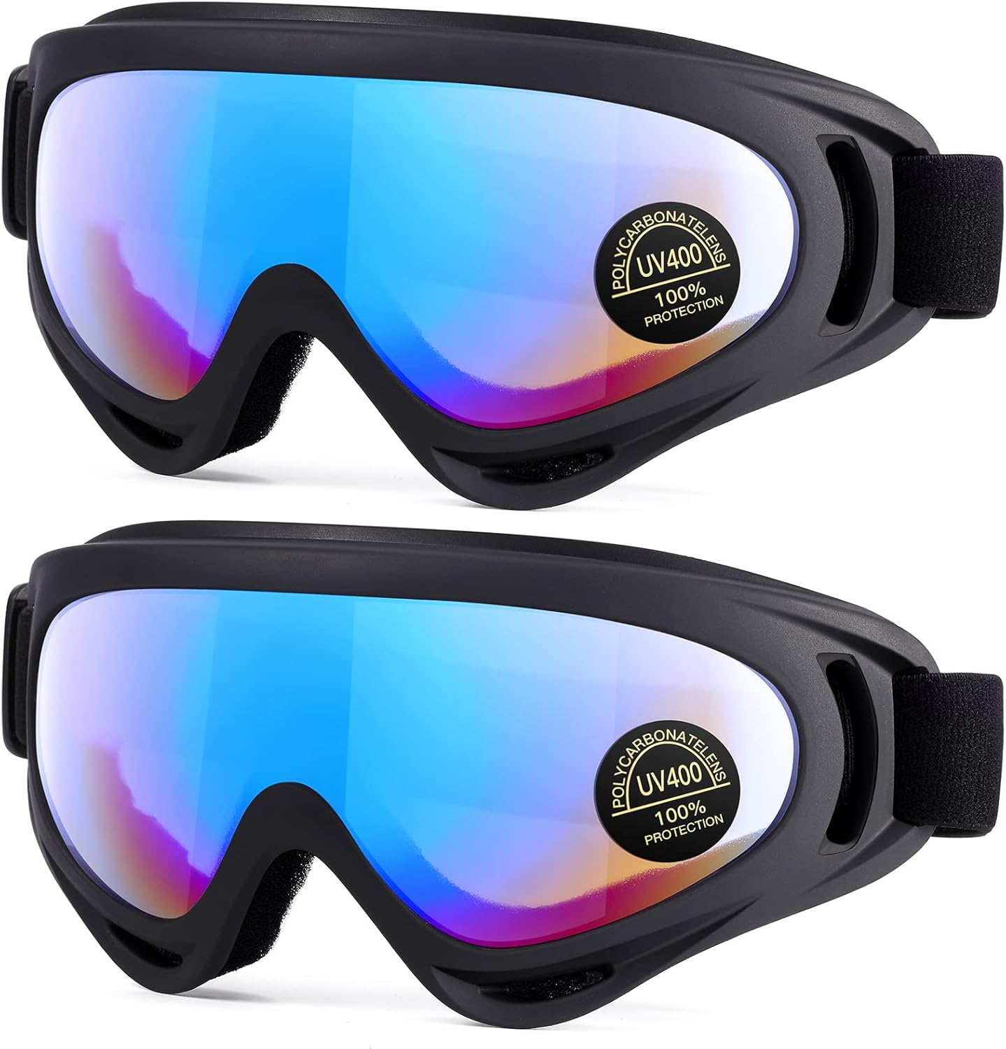 Mambaout Kids 2-Pack Dirt Bike Goggles front view