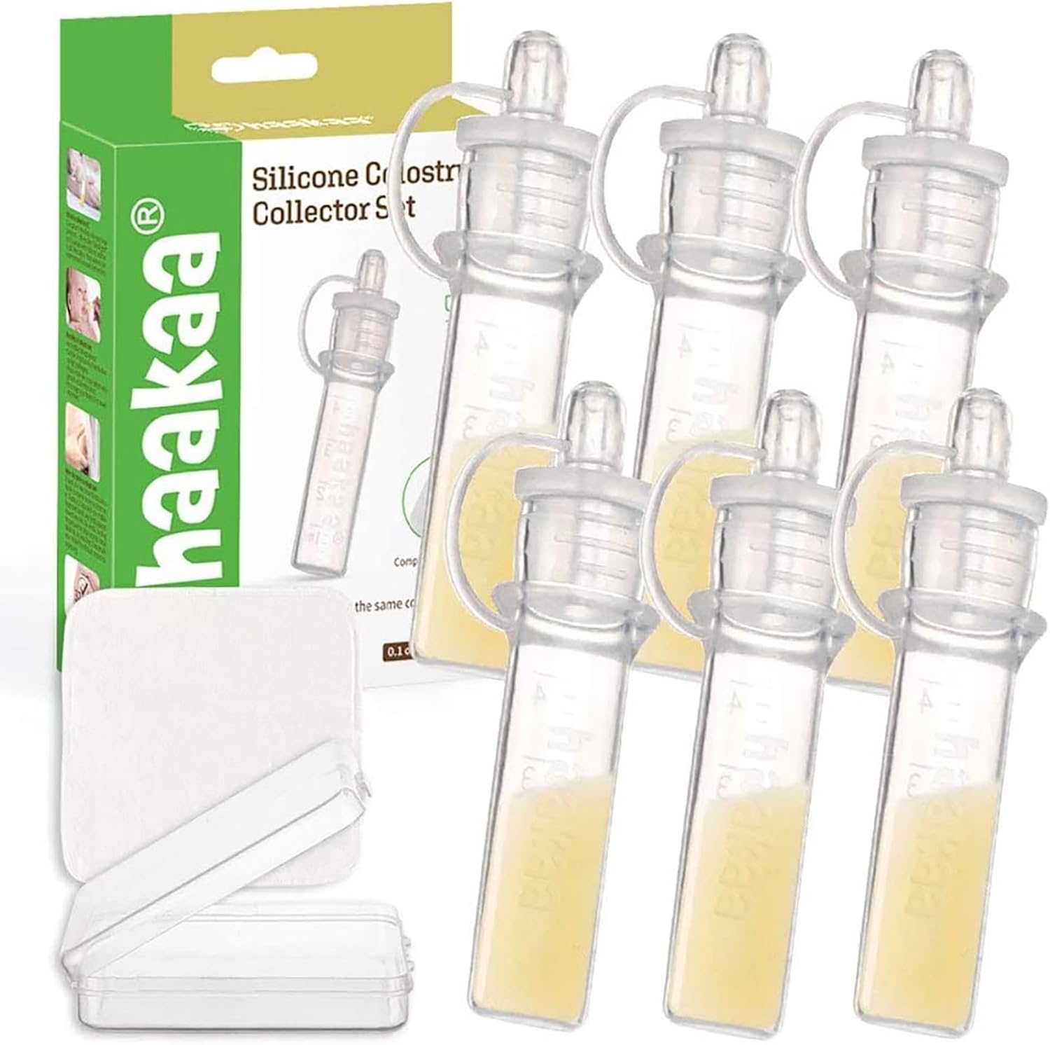 Haakaa Silicone Colostrum Collectors Set 6 pack front view for breastfeeding