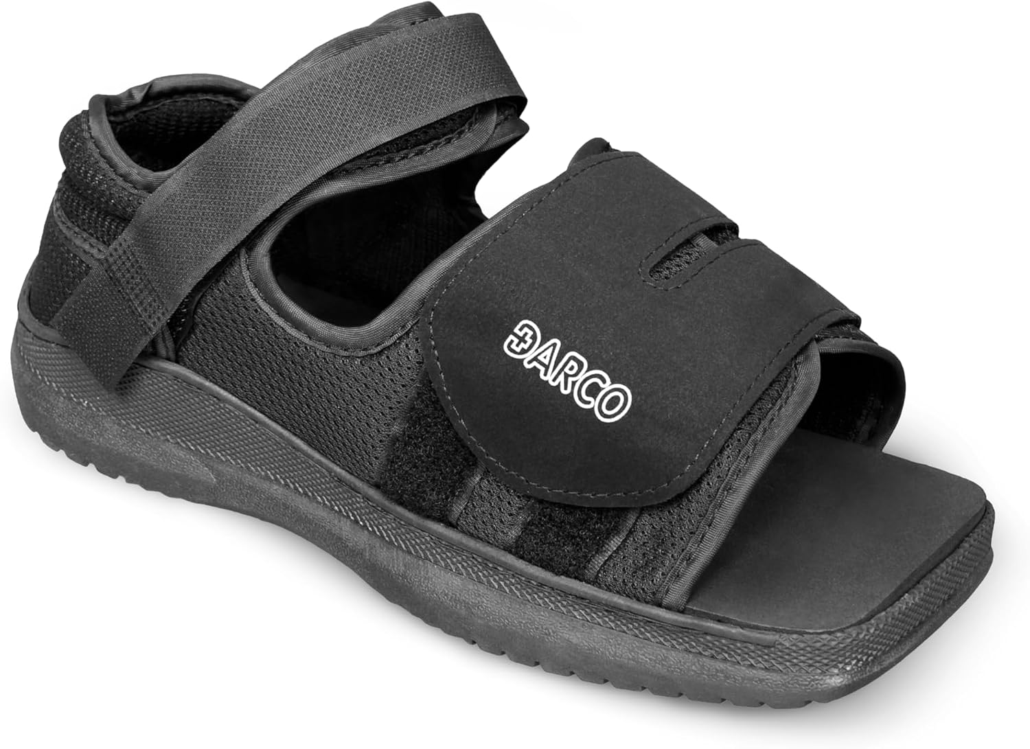 Physical Therapy Aids Darco Med-Surg Shoe front view showing square toe bumper