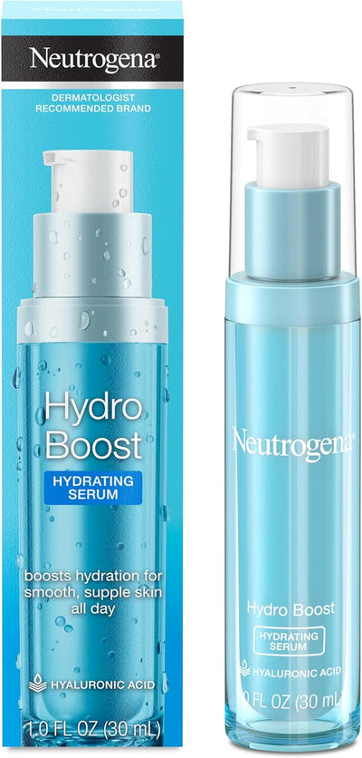 Neutrogena Hydro Boost Hydrating Hyaluronic Acid Face & Neck Serum, Fast-Absorbing Daily Facial Moisturizer with Purified Hyaluronic Acid for Hydrated Skin, Oil-Free & Non-Comedogenic, 1 fl. oz - Image 1
