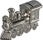 Creative Gifts International train bank front view polished silver