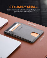 Buffway Mens Slim Wallet, Minimalist Thin Front Pocket Leather Credit Card Holder with RFID Blocking for Work Travel - Image 6