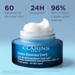 Clarins Hydra-Essentiel Night Cream packaging box and jar layout