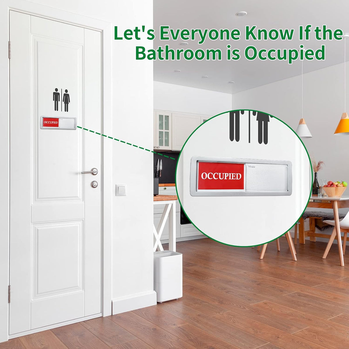 Allinko sliding door sign showing green vacant indicator