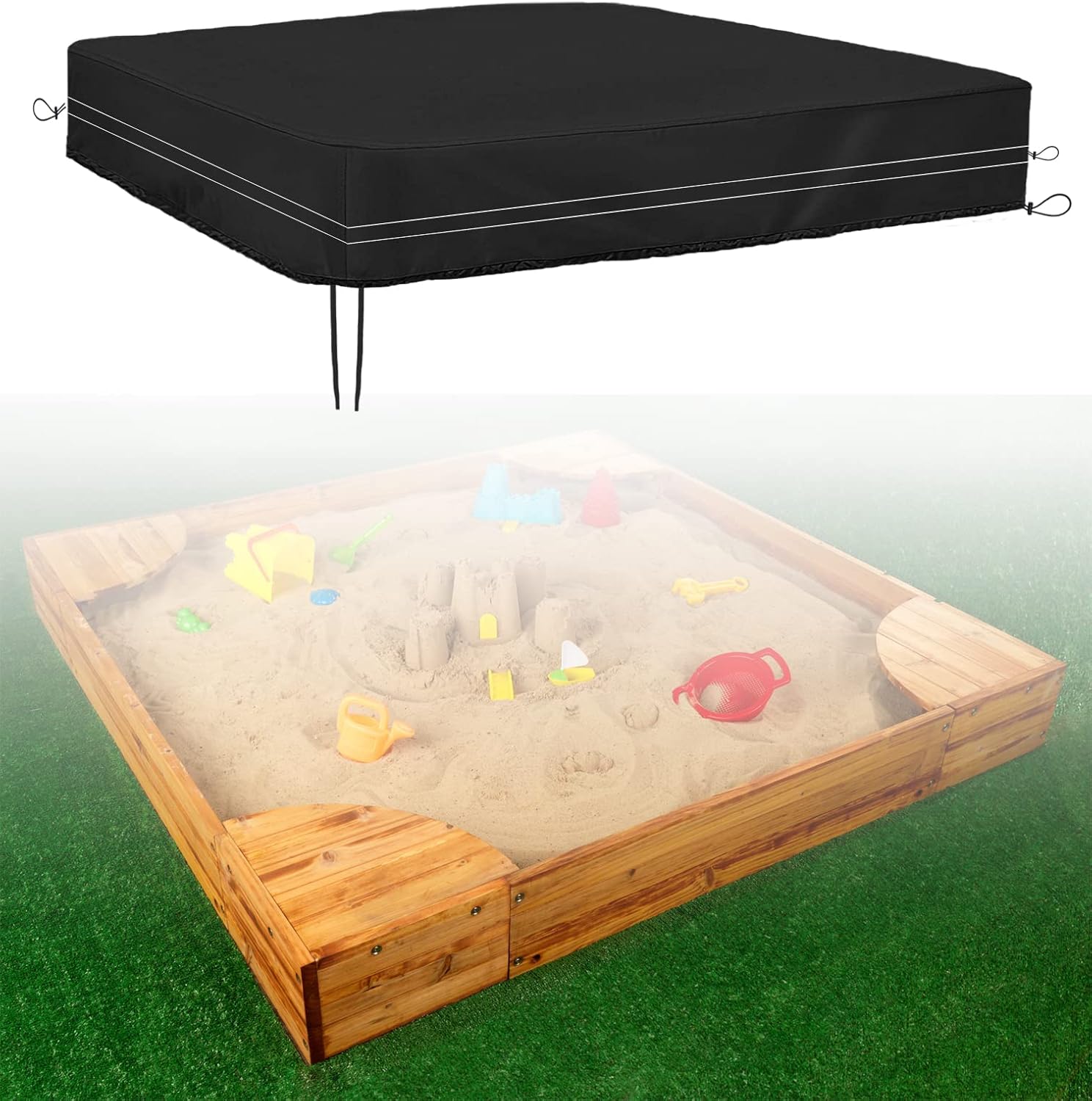 Dustyprote heavy-duty waterproof sandbox cover front view