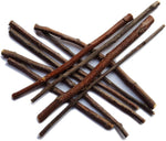 Six inch organic apple wood branches close up view for pet molar health