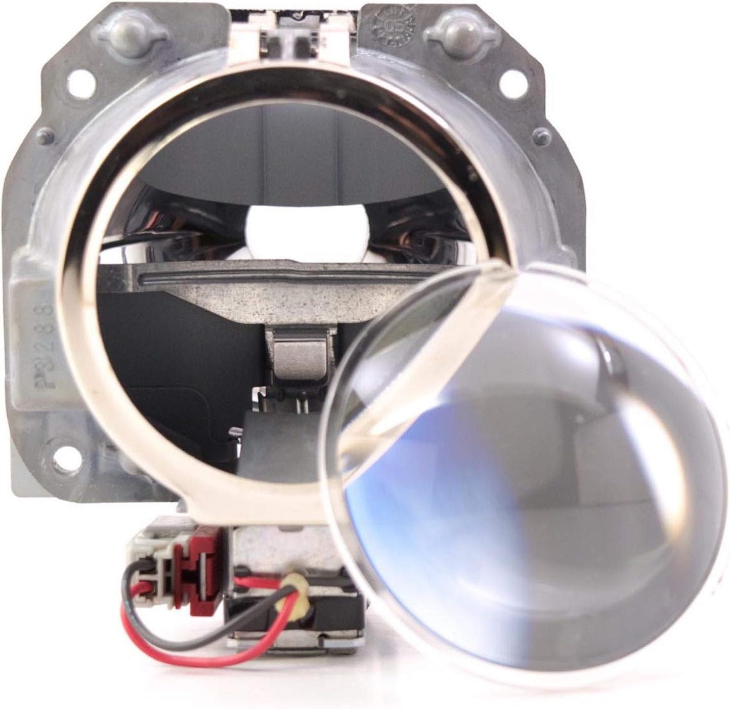 Morimoto 3 Inch ZKWR Clear Glass Projector Lens front view showcasing premium optical clarity.