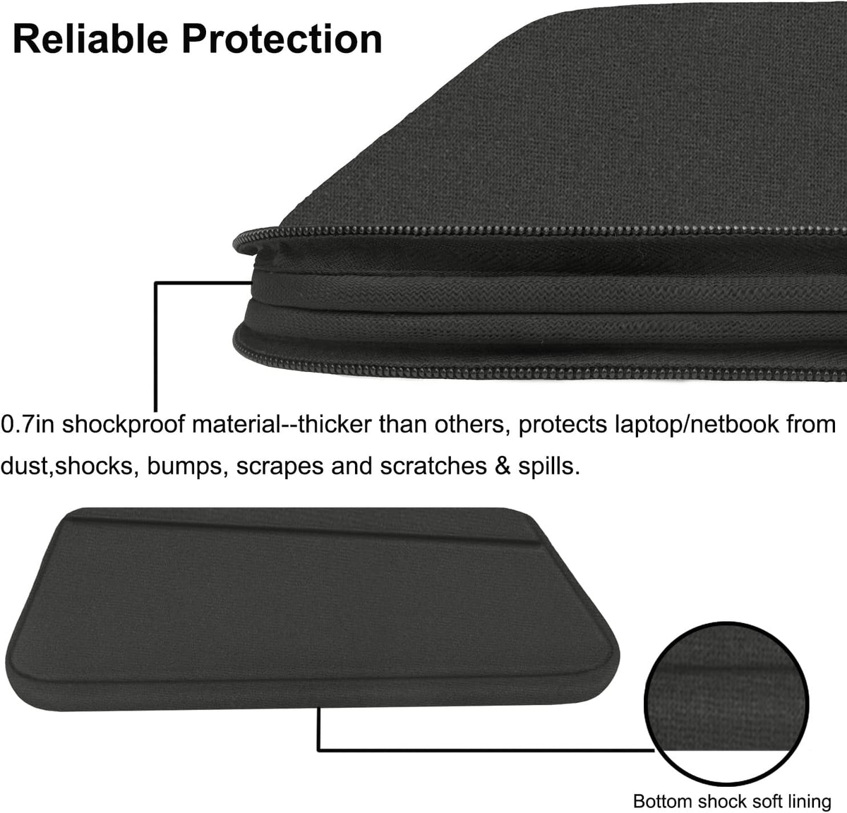 AREYLO 15.6 inch notebook case slim profile angle