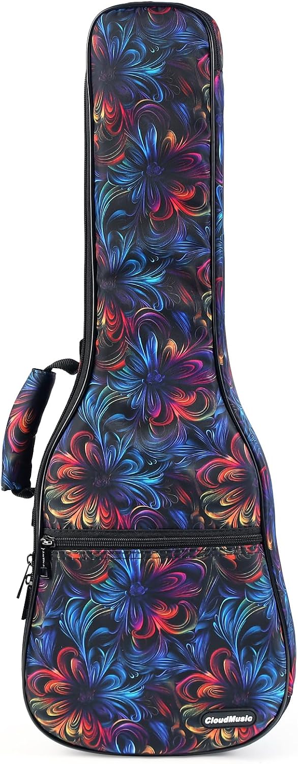 Ukulele Case Gig Bag, Concert 23", Pink Purple Starry Night | Padded, Backpack - Image 13