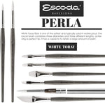 Escoda synthetic white toray travel brush uncapped view