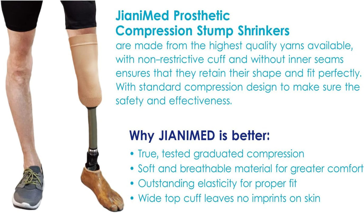 JianiMed amputee compression sock folded showing fabric texture