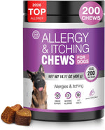Dog Allergy Chews 200ct - Dog Allergy and Itching Skin Relief Anti Itch Aller Immune Bites for Dogs licking Paws Treatment Relief Itchy Chew Probiotics Vitamins for Skin and Coat Allergies - Chicken - Image 10