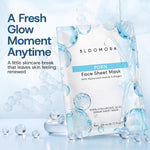 Bloomora PDRN face sheet mask individual pouch layout