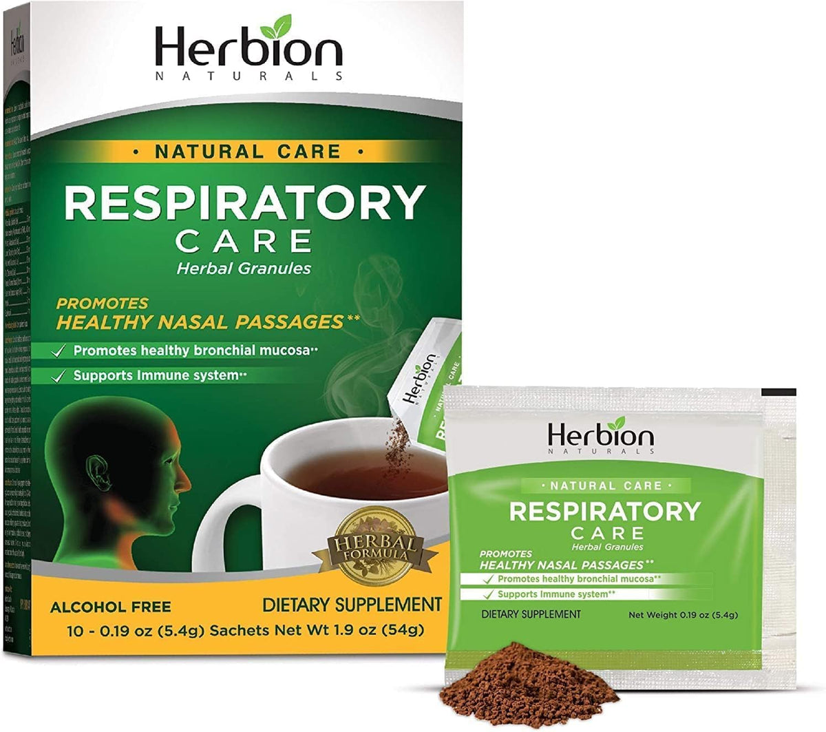 Herbion Naturals Respiratory Care Herbal Granules front view packaging