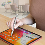 BoxWave capacitive stylus pen held in hand for scale