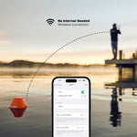 Deeper Start smart fish finder packaged with charging accessory and clip