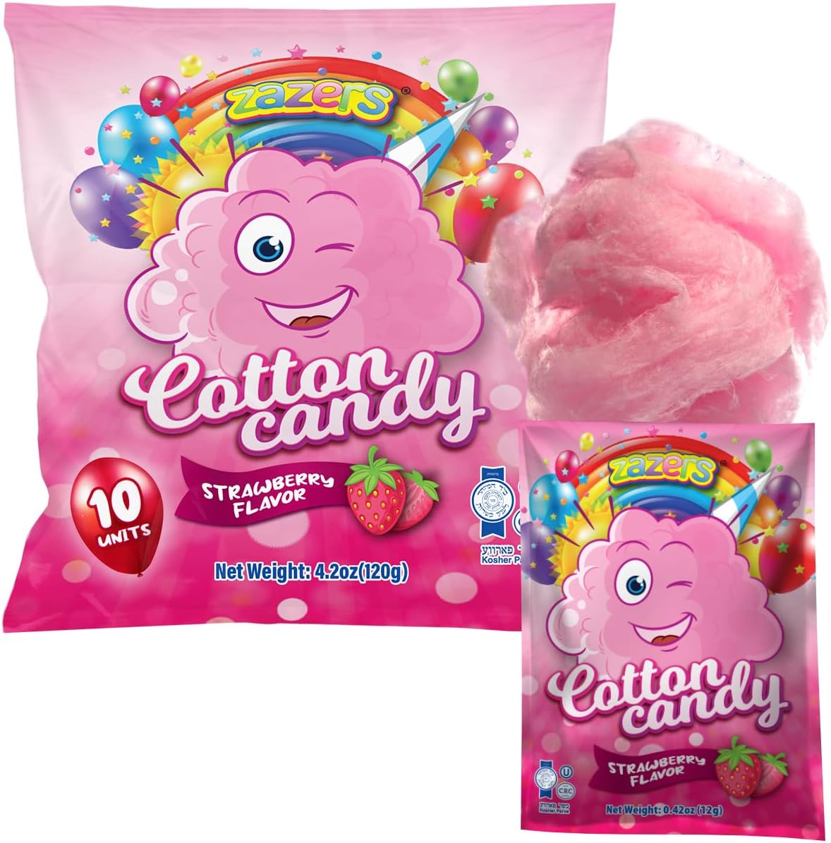 Zazers strawberry cotton candy 10 pack front view