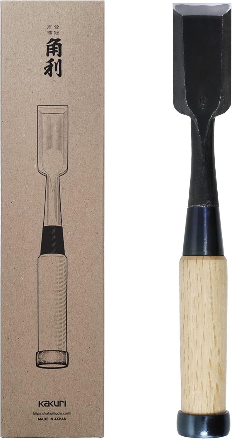 KAKURI Japanese Mortise Chisel for Woodworking 3/8" (9mm), Made in JAPAN, Professional Wood Chisel Oire Nomi (Hand Forged), Japanese White Steel No.2 Blade, White Oak Wood Handle - Image 14