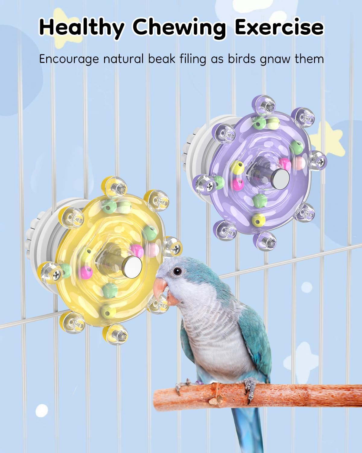 Pawfly parakeet toys yellow and blue variants package contents