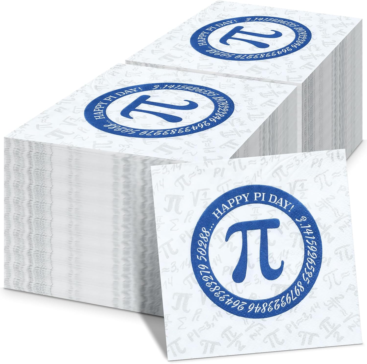 Engrowtic Pi Symbol Napkin Paper front view featuring blue mathematical design