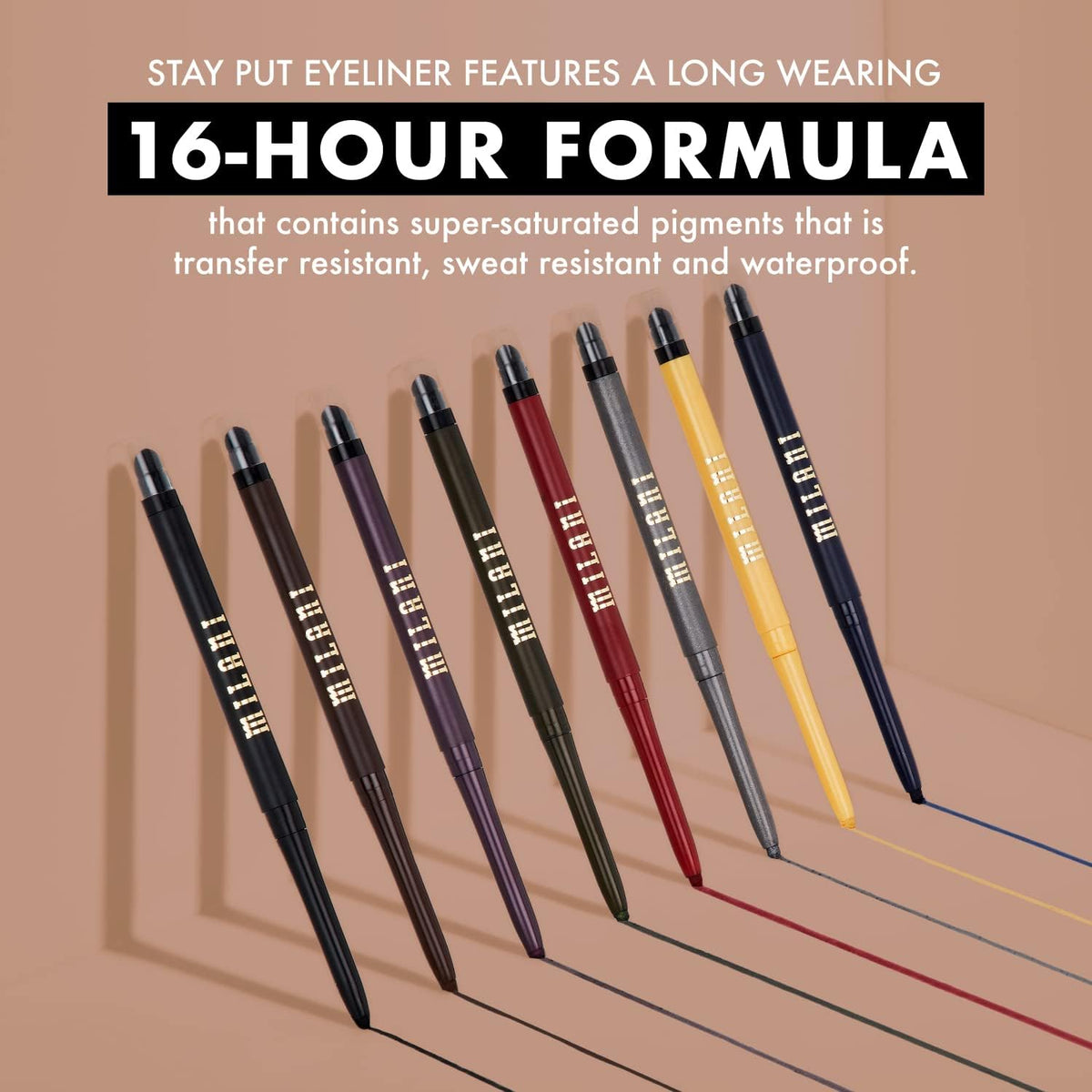 Milani Stay Put Eyeliner high pigment gel liner formula look