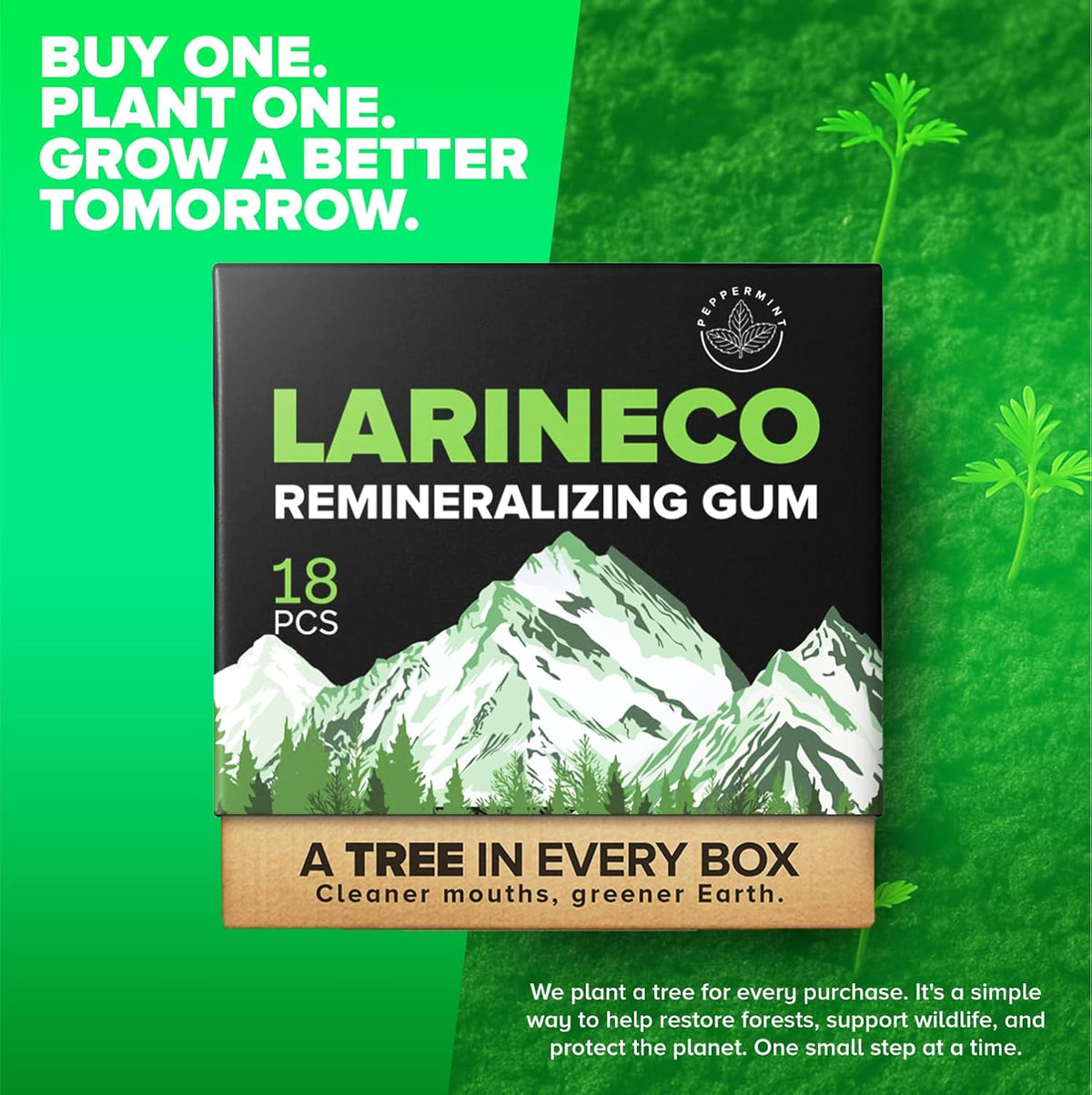 Eco friendly mountain design packaging of Larineco peppermint gum