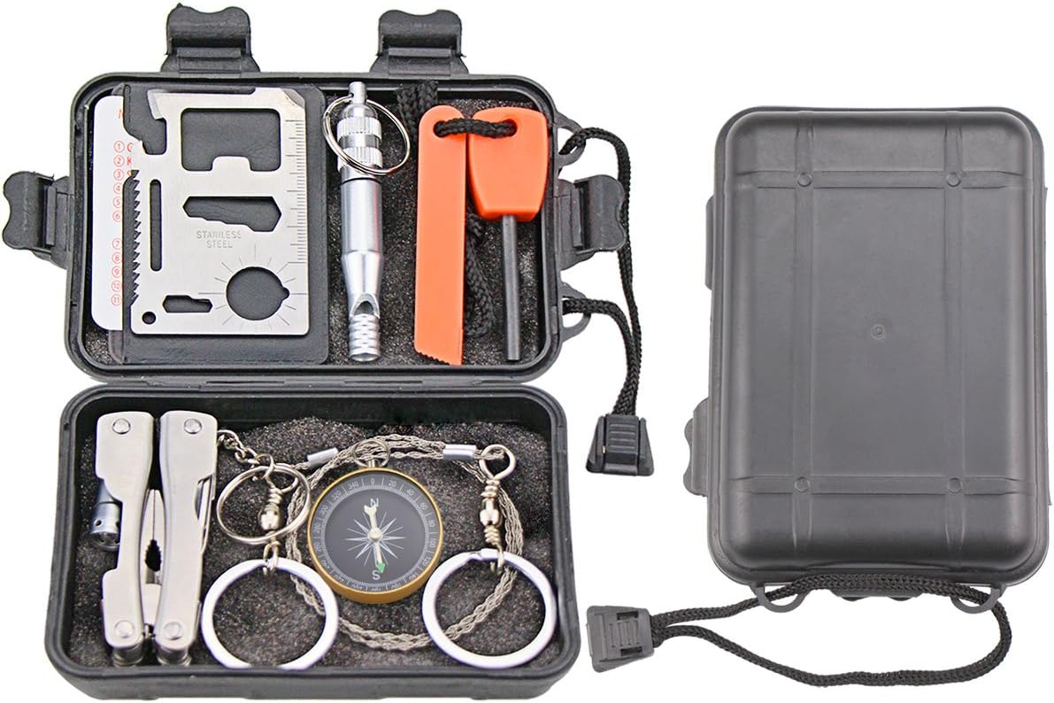 Emergency thermal blanket folded inside the kit