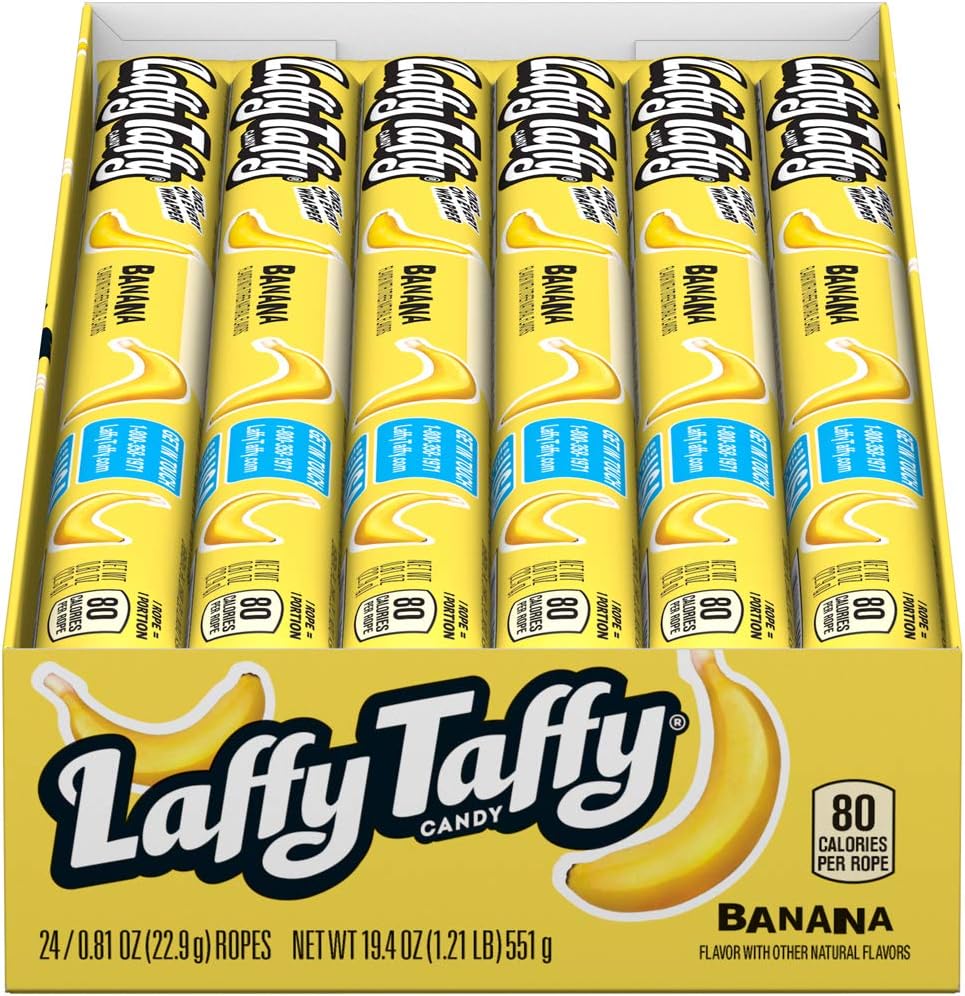 Visita la tienda de Laffy Taffy Banana Rope Candy 24 Count Box front view USA imported