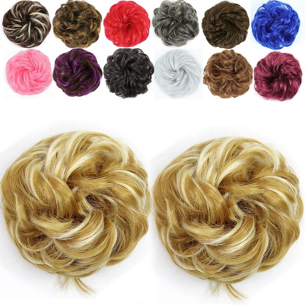 2Pcs Messy Hair Bun Hair Piece Scrunchy ExtensionDimgray - Image 15