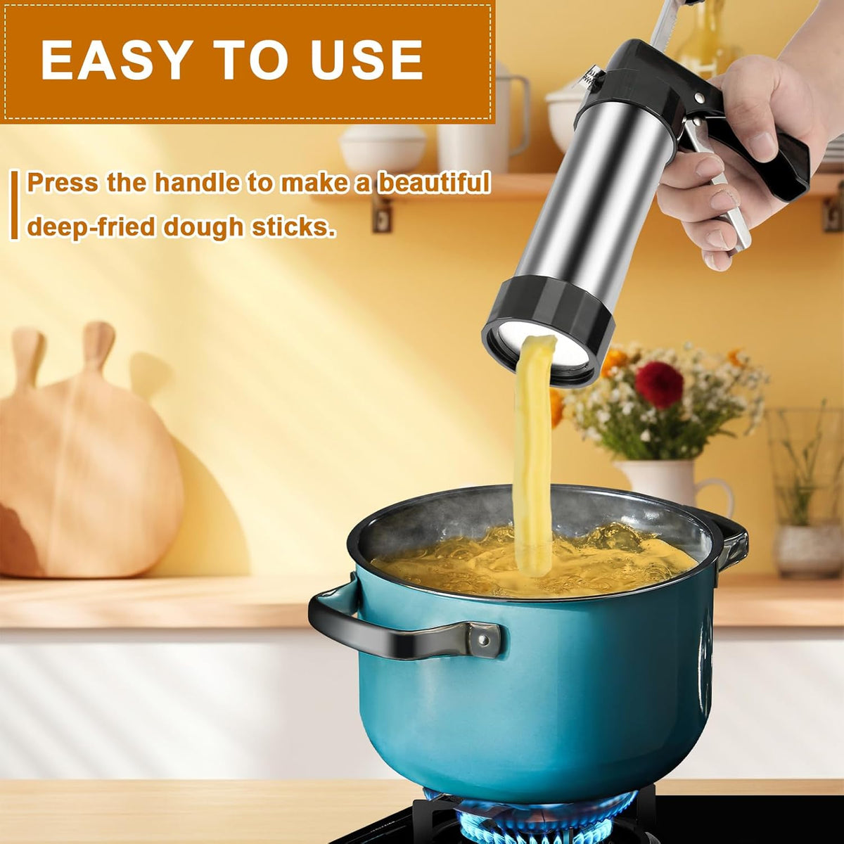 OKYMOTOR churro maker kit with shaping discs and nozzles