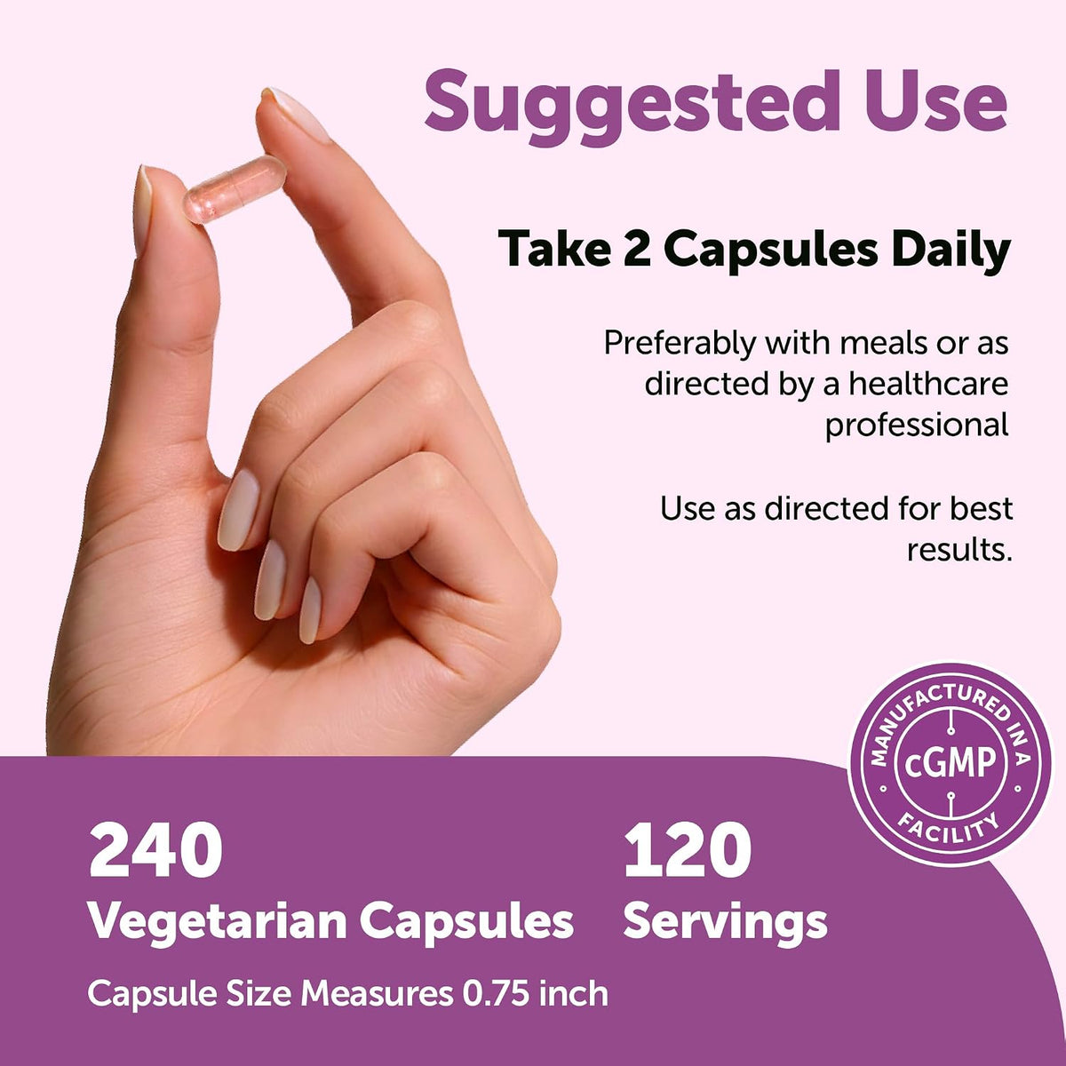 Micro Ingredients immune support formula bottle side view detailing daily dosage instructions