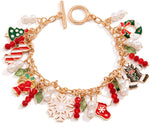 Ghloyza women's jingle bell charm bracelet front view holiday jewelry
