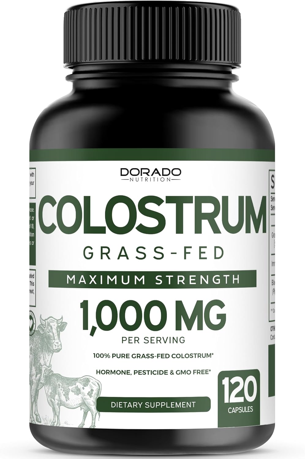 Dorado Nutrition Shilajit and Colostrum ingredients label