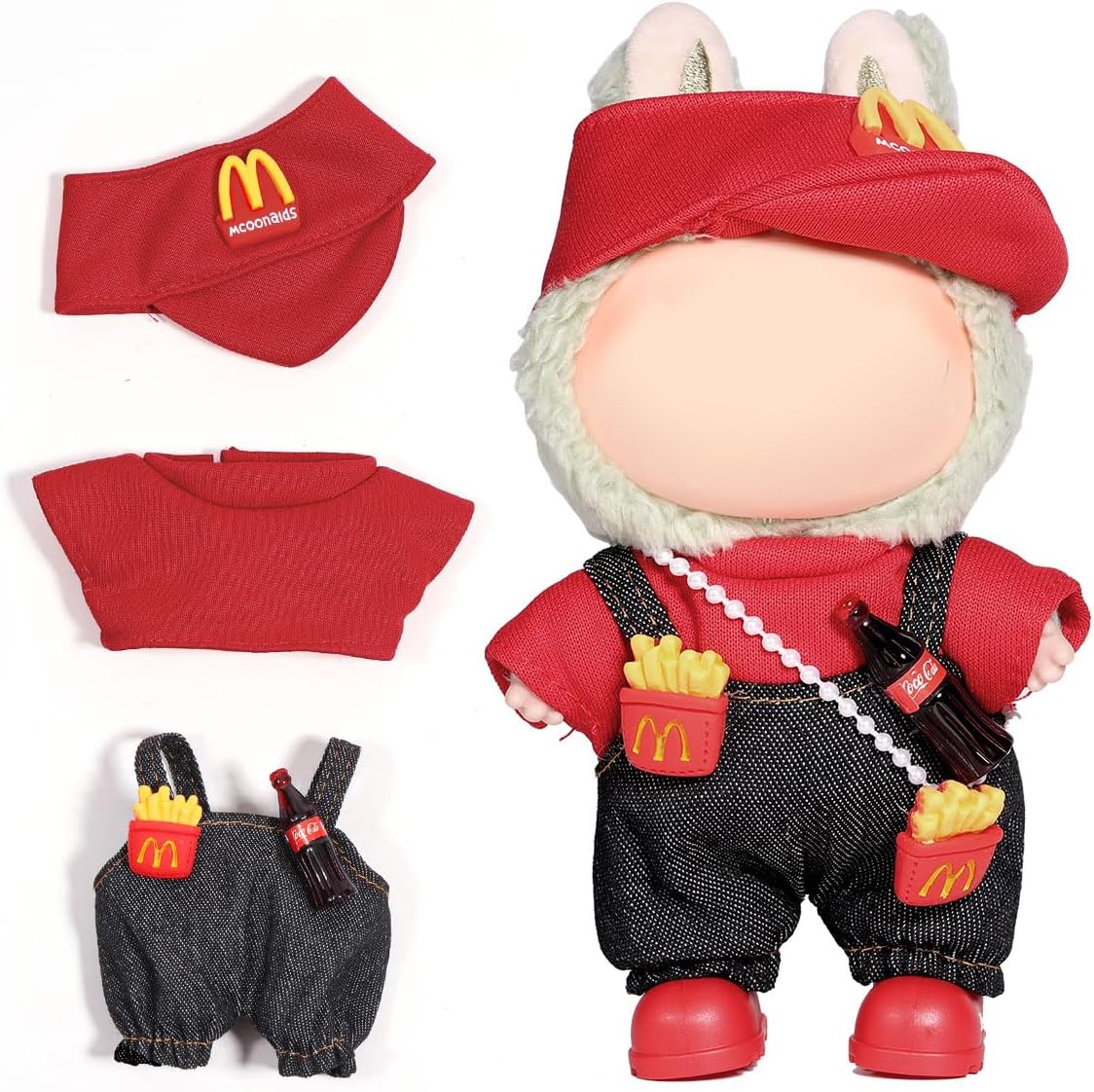 Aicase 3 piece clothes set for Lububu doll front view