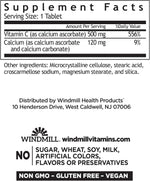 Windmill non-acid supplement label details and ingredients