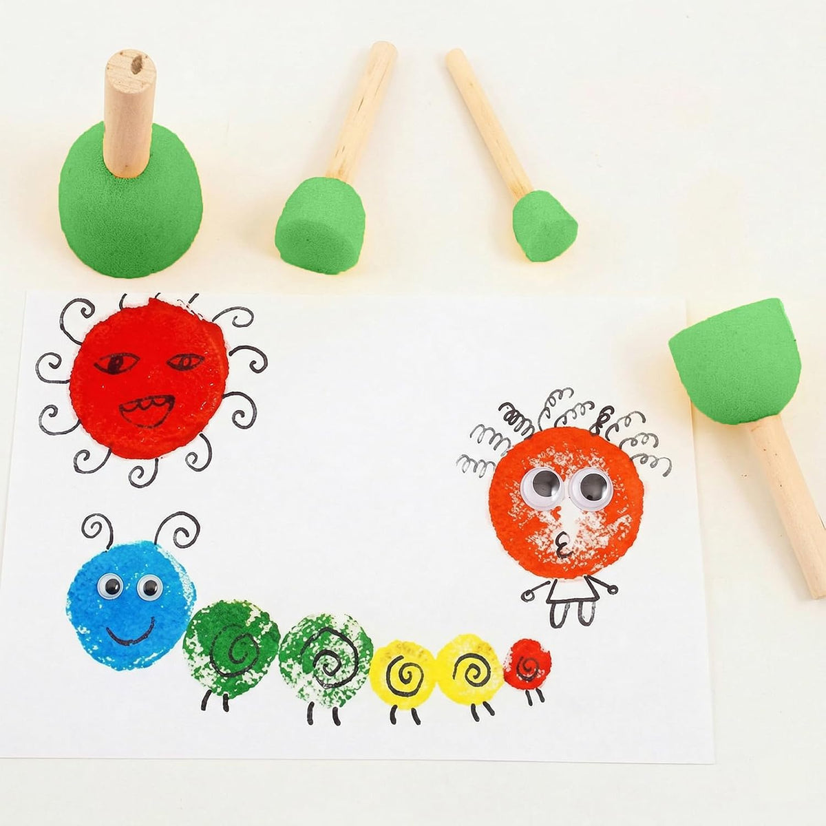 WAFJAMF kids DIY art drawing foam brushes