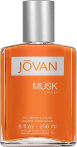 Jovan Musk for Men Aftershave 8 fluid ounce bottle front view fragrance