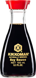 Kikkoman Naturally Brewed Soy Sauce front view bottle