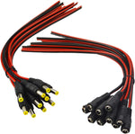 MILAPEAK 18AWG DC power pigtail cable connectors front view showcasing male and female pairs