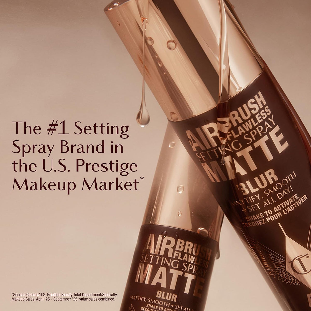 Humidity resistant pore minimizing setting spray product textures and close up view