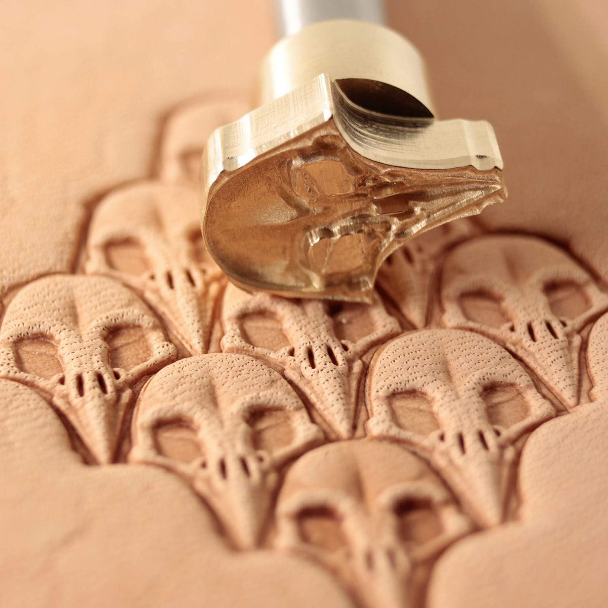 DandS Ltd Skull Leather Stamp Tool side profile showing metal construction
