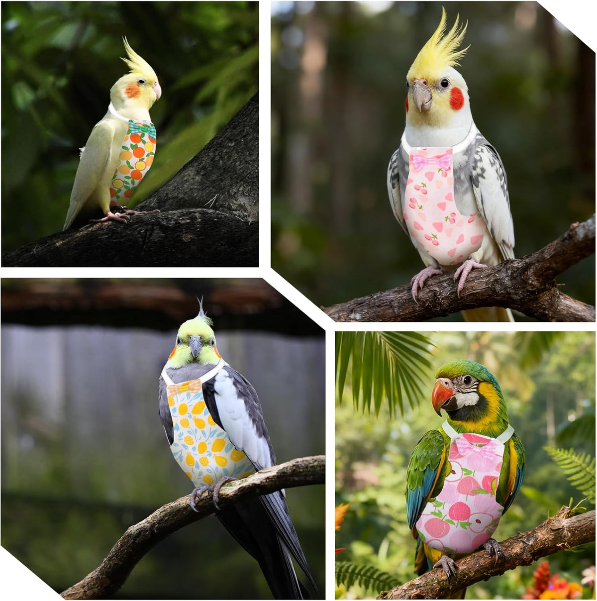 Breathable polyester parrot diaper suit illustrating the comfortable wing clearance cut