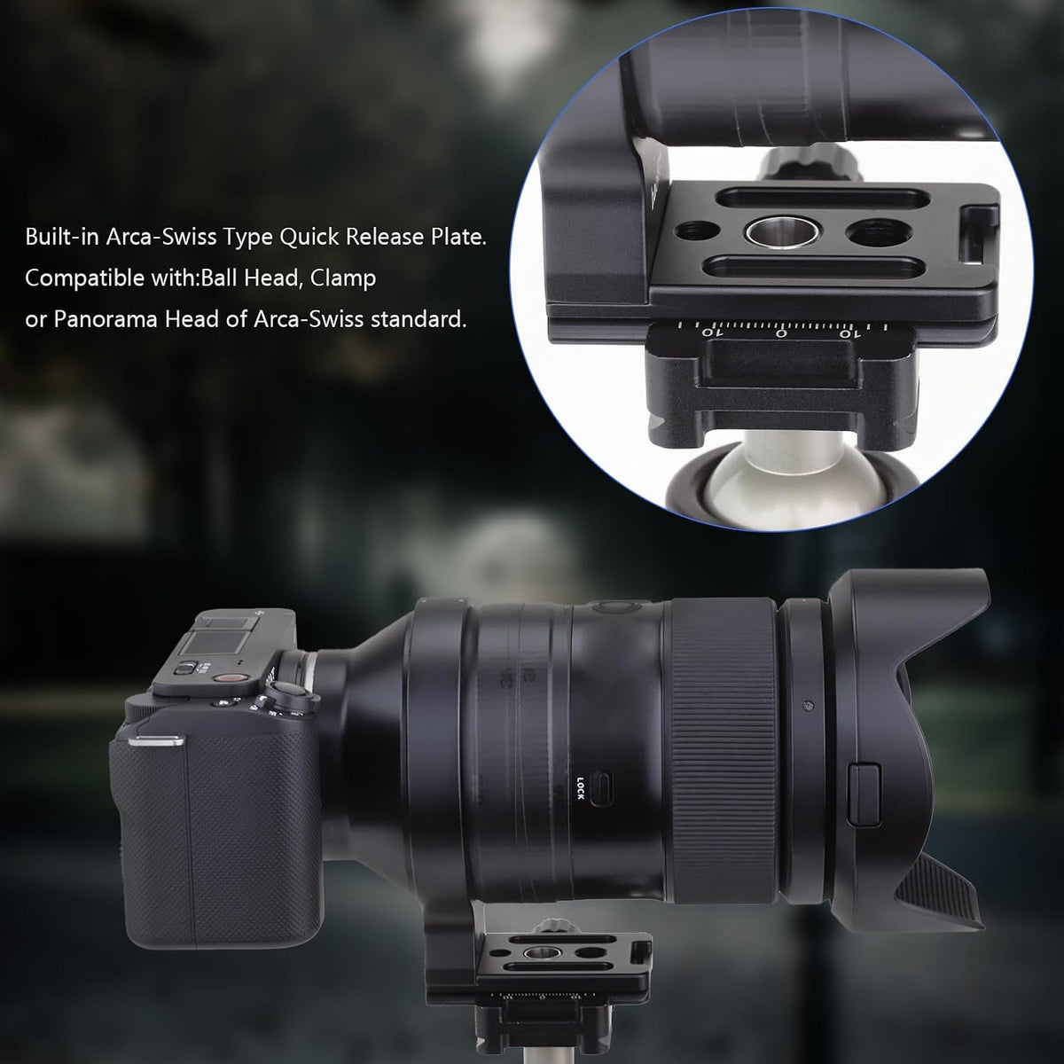Haoge tripod mount ring angle view showcasing metal construction